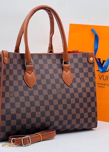 Kahverengi Deri Tokalı Modern Klasik Kadın Çanta - Görsel 10