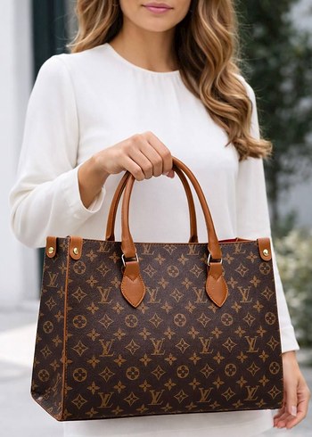 Kahverengi Deri Tokalı Modern Klasik Kadın Çanta - Görsel 2