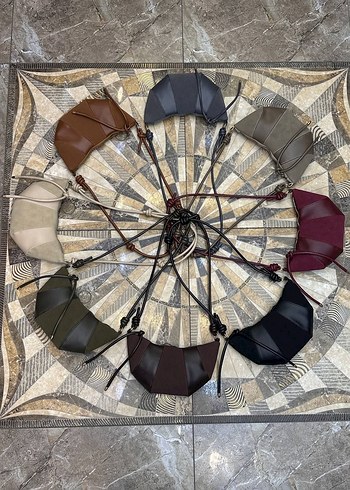 Nakışlı, Tokalı, Çok Renkli Deri Kadın Çantası - Görsel 2