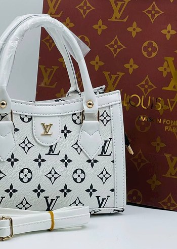 Bej Deri Baskılı Düğmeli Kadın Çanta - Görsel 10