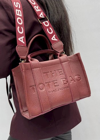 Bordo Renkli Deri Fermuarlı Street Style Çanta - Görsel 10