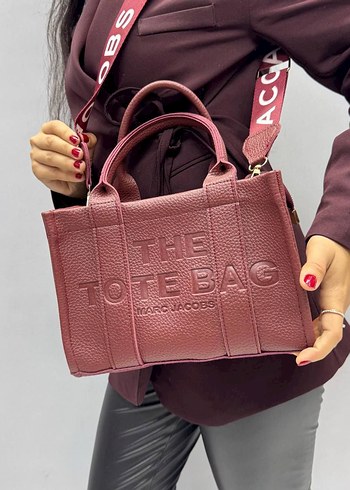 Bordo Renkli Deri Fermuarlı Street Style Çanta - Görsel 9