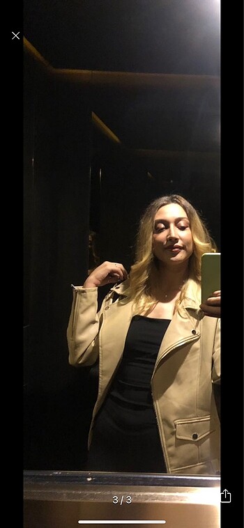 Bershka BERSHKA deri biker ceket