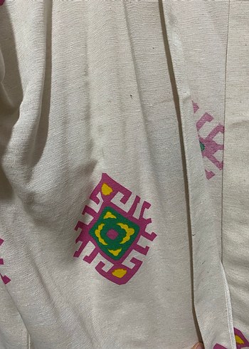 Bohem Beyaz Midi Kimono - Görsel 3