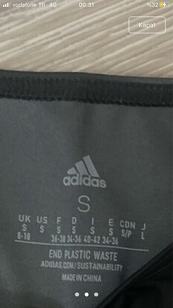 Adidas Sorunsuz tertemiz 1 kez kullandım