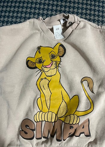 H&M Simba Baskili Ekru H M Cocuk Sweatshirt