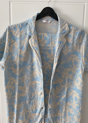 Mavi Desenli Kısa Kollu pijama takımı - Görsel 2