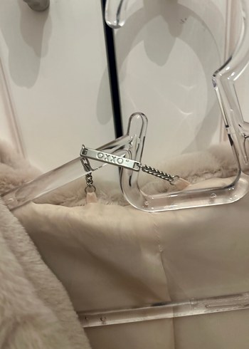 Kapüşonlu Bej Peluş Kadın Ceket - Görsel 4