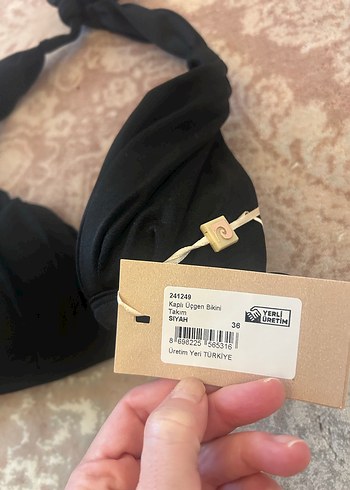 Siyah Mini Kemerli Strappy Bikini - Görsel 4