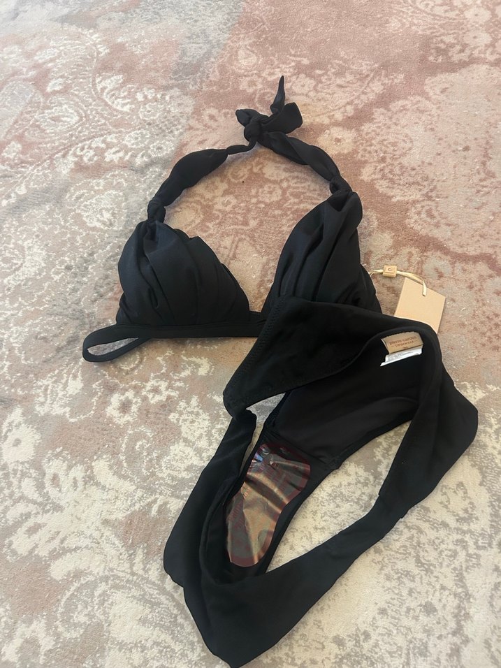 Siyah Mini Kemerli Strappy Bikini - Görsel 3