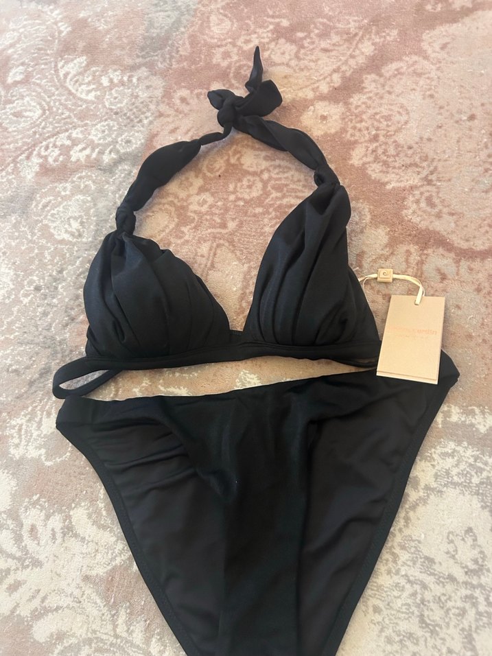 Siyah Mini Kemerli Strappy Bikini - Görsel 2