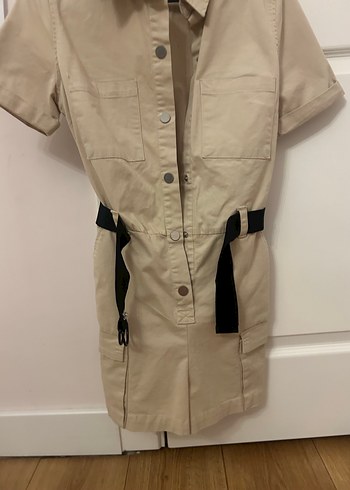 Kemerli Bej Kısa Tulum - Görsel 3