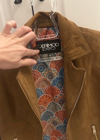 Kadın Kahverengi Süet Biker Ceket - Görsel 2