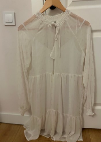 Beyaz şifon bohem ebise - Görsel 3