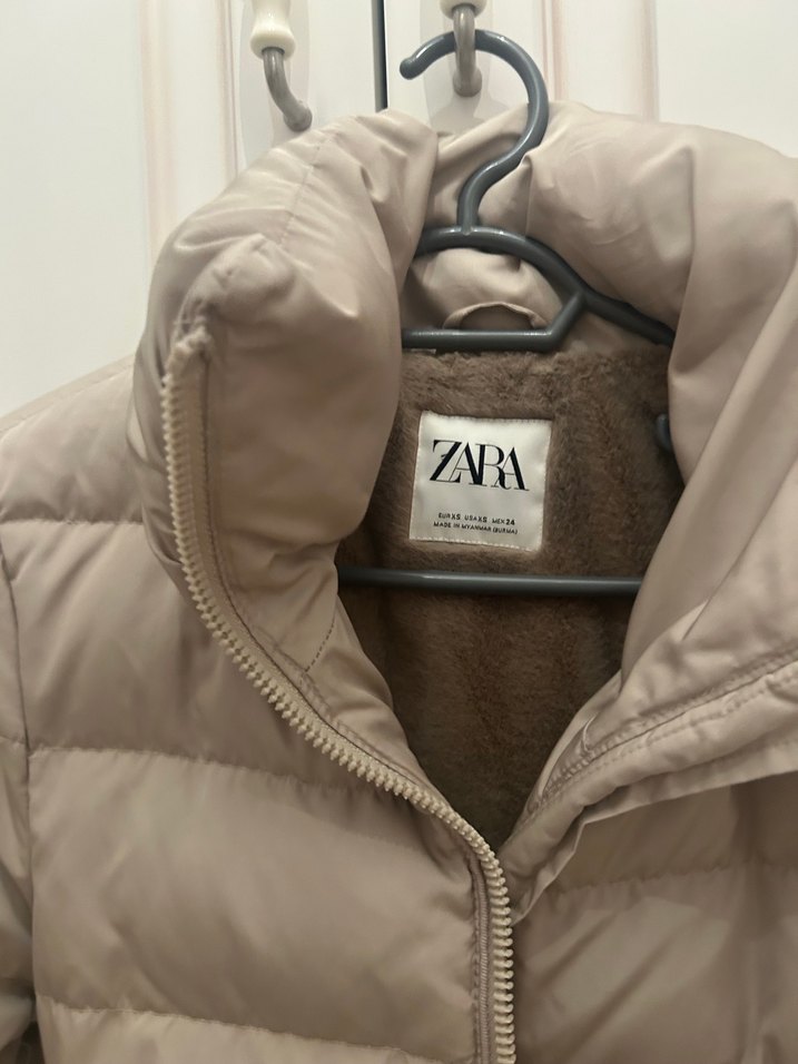 Bej Kadın Kemerli Kışlık Mont - Görsel 3