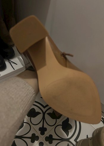 Kahverengi Deri Diz Boyu Topuklu Kadın Çizme - Görsel 4