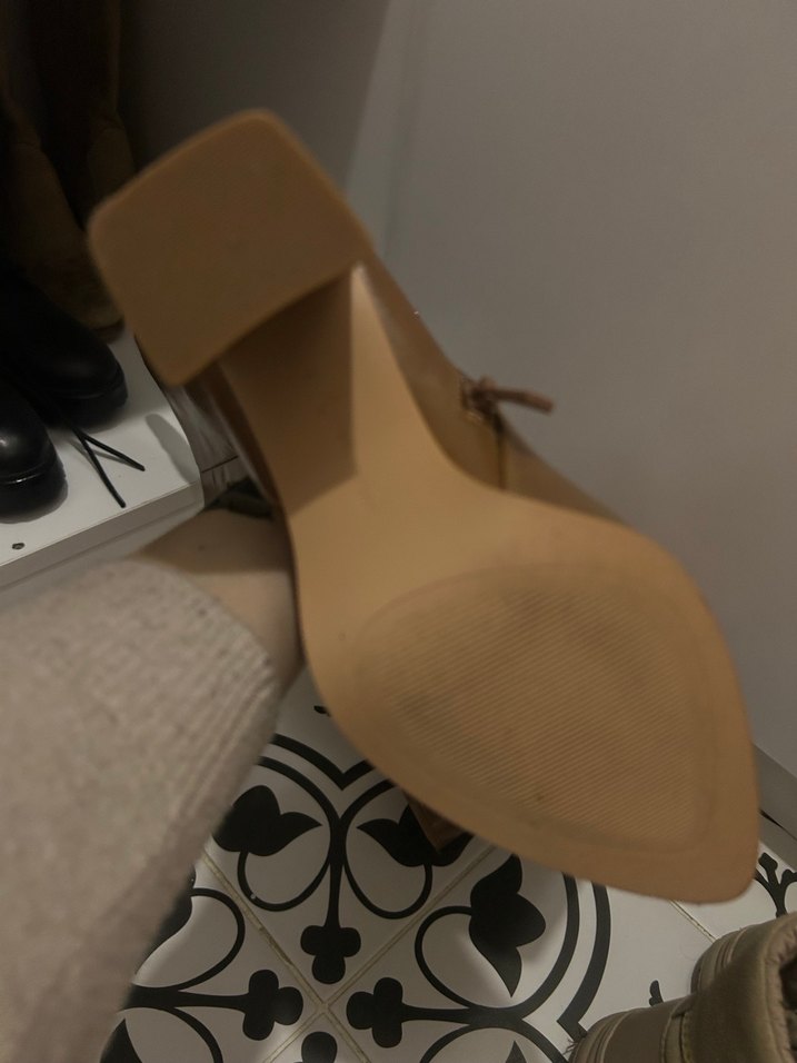 Kahverengi Deri Diz Boyu Topuklu Kadın Çizme - Görsel 4