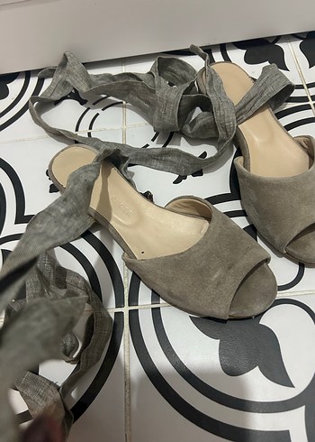 Bej Süet Kadın Düz Ayakkabı - Görsel 2