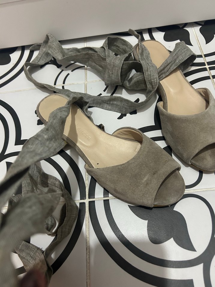 Bej Süet Kadın Düz Ayakkabı - Görsel 2