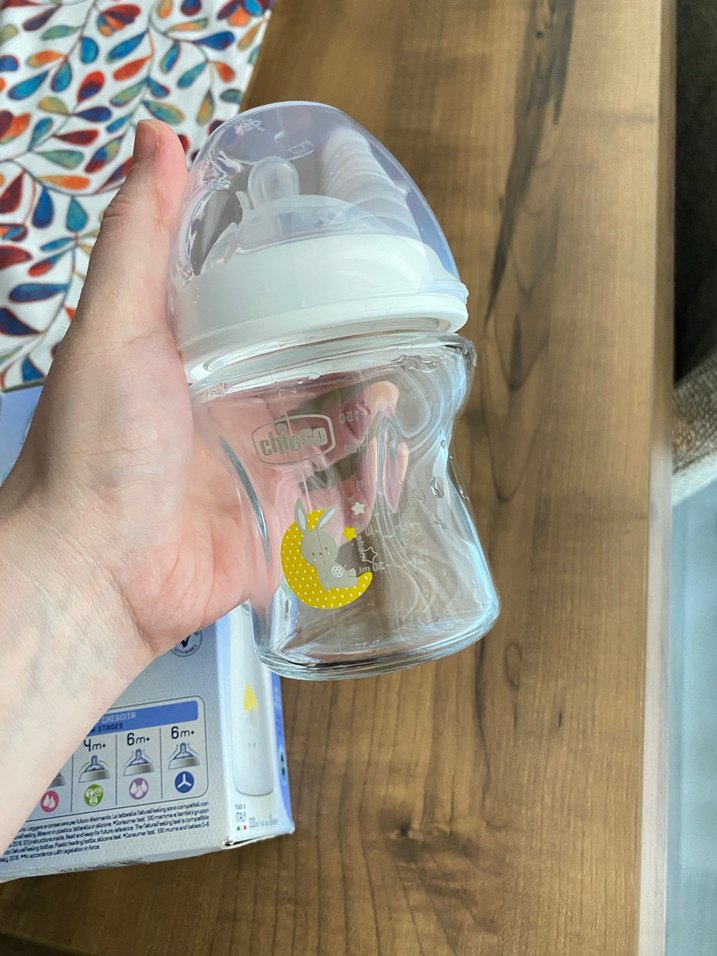 Chicco +0 ay cam biberon 150 ml yeni 1-2 kez kullanıldı - Görsel 3