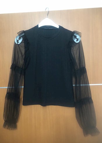 Uzun Kollu Siyah Gotik Bluz