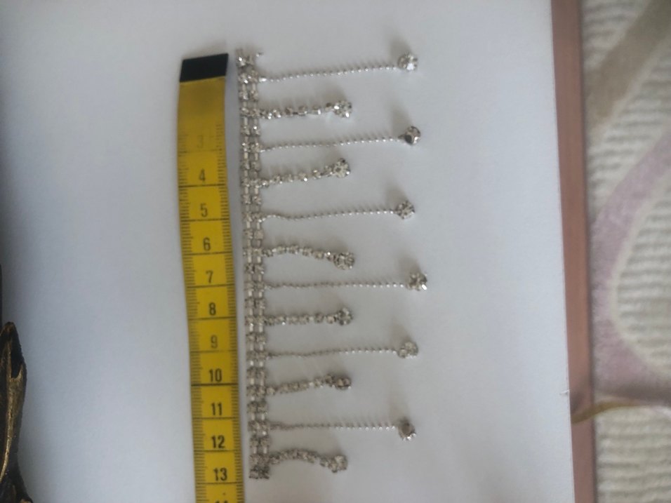 İşlemeli Zincir Detaylı Beyaz Kadın El Zinciri - Görsel 2