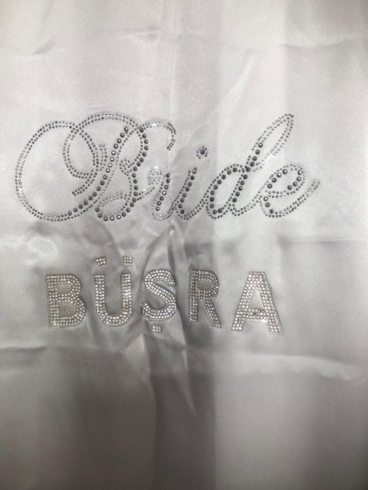 Beyaz Taş İşlemeli Kadın Sabahlık - Görsel 3