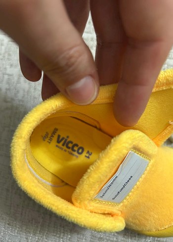 Kız Çocuk Sarı Sıcak Terlik Velcro - Görsel 2