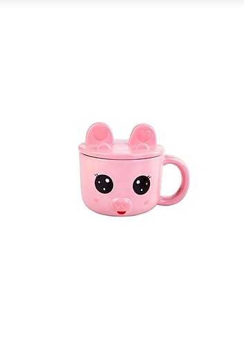 karaca animal pink holder mug kupa