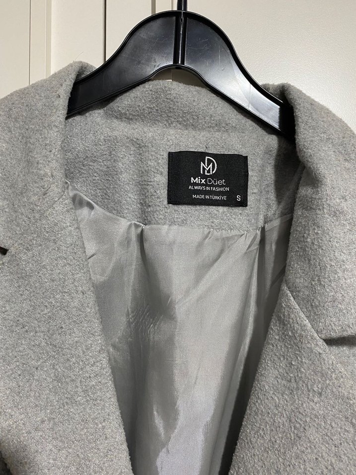 Gri Kuşaklı Uzun Kaban - Görsel 2