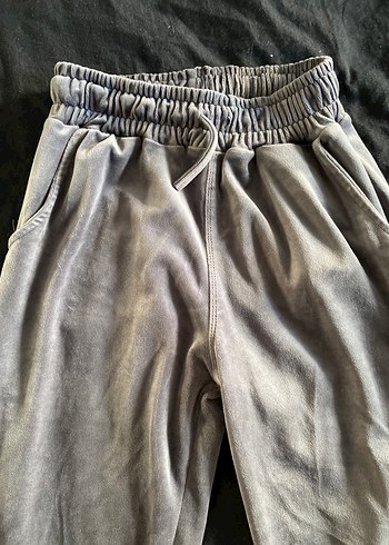 Gri Kadın kadife eşofman - Görsel 3