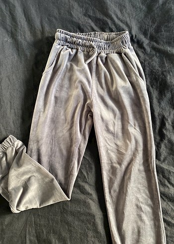 Gri Kadın kadife eşofman - Görsel 2