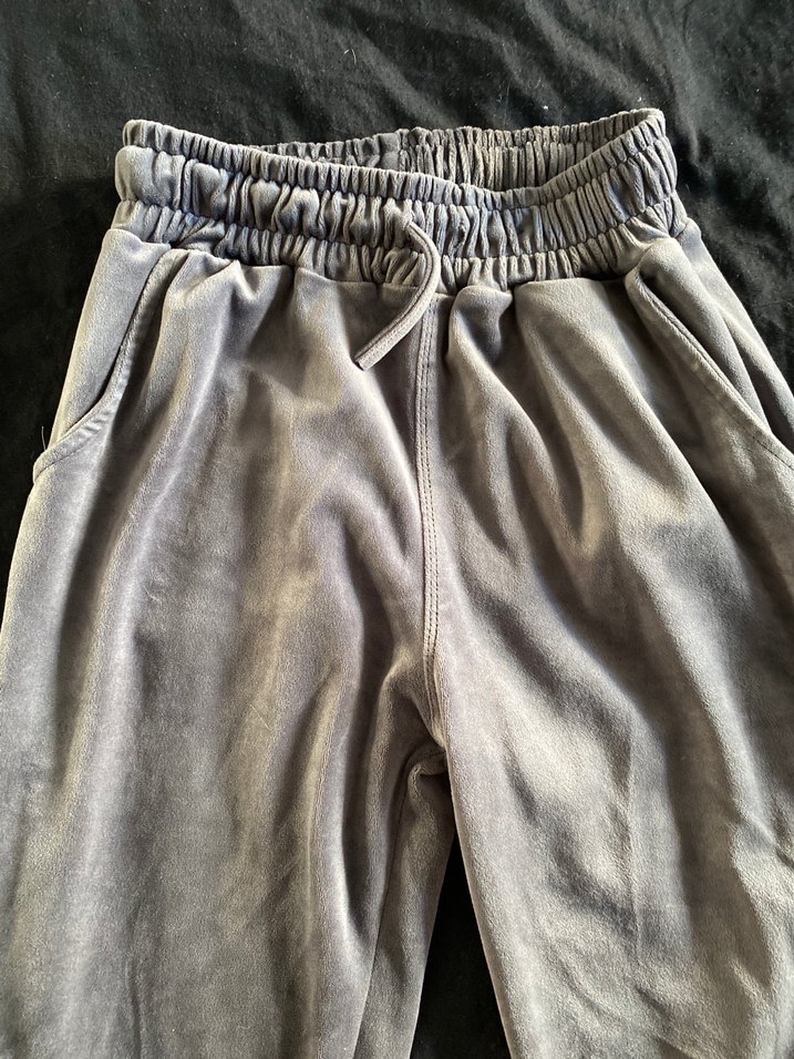 Gri Kadın kadife eşofman - Görsel 3