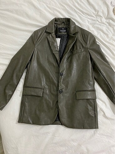 SUNİ DERİ STRADİVARİUS BLAZER CEKET
