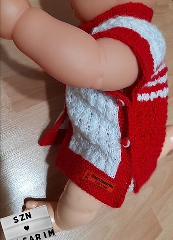 3-6 Ay Beden El Örgüsü Bebek Yeleği 3-6 Ay 