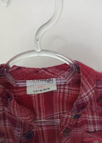 çocuk Kollu Düğmeli Kırmızı Batik Gömlek - Görsel 5