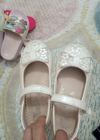 Kız Çocuk Beyaz Dantel Detaylı Babet - Görsel 2