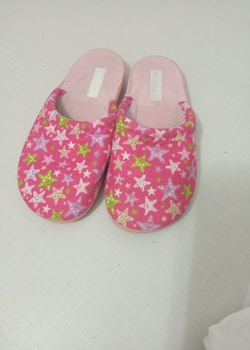 Renkli Yıldız Desenli Kız Terliği Velcro - Görsel 3