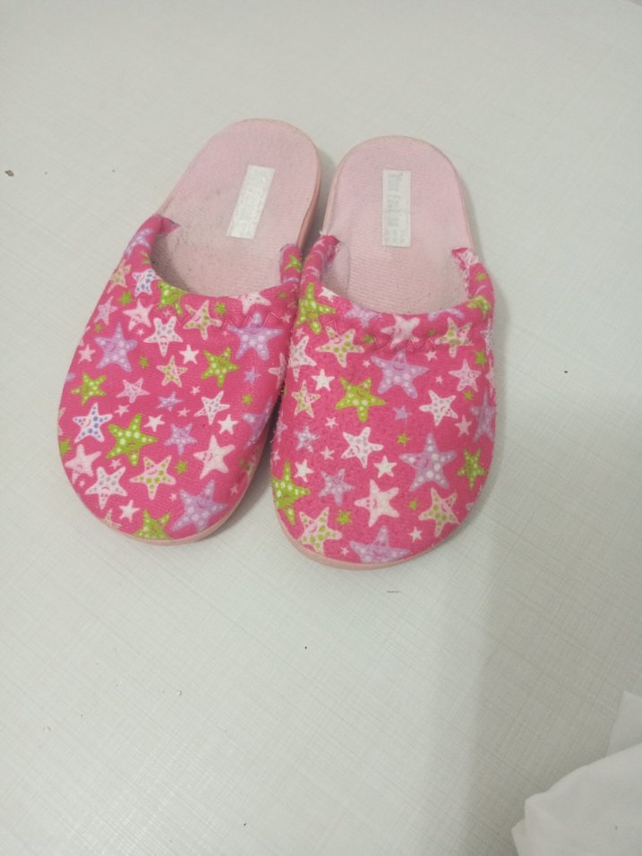 Renkli Yıldız Desenli Kız Terliği Velcro - Görsel 3