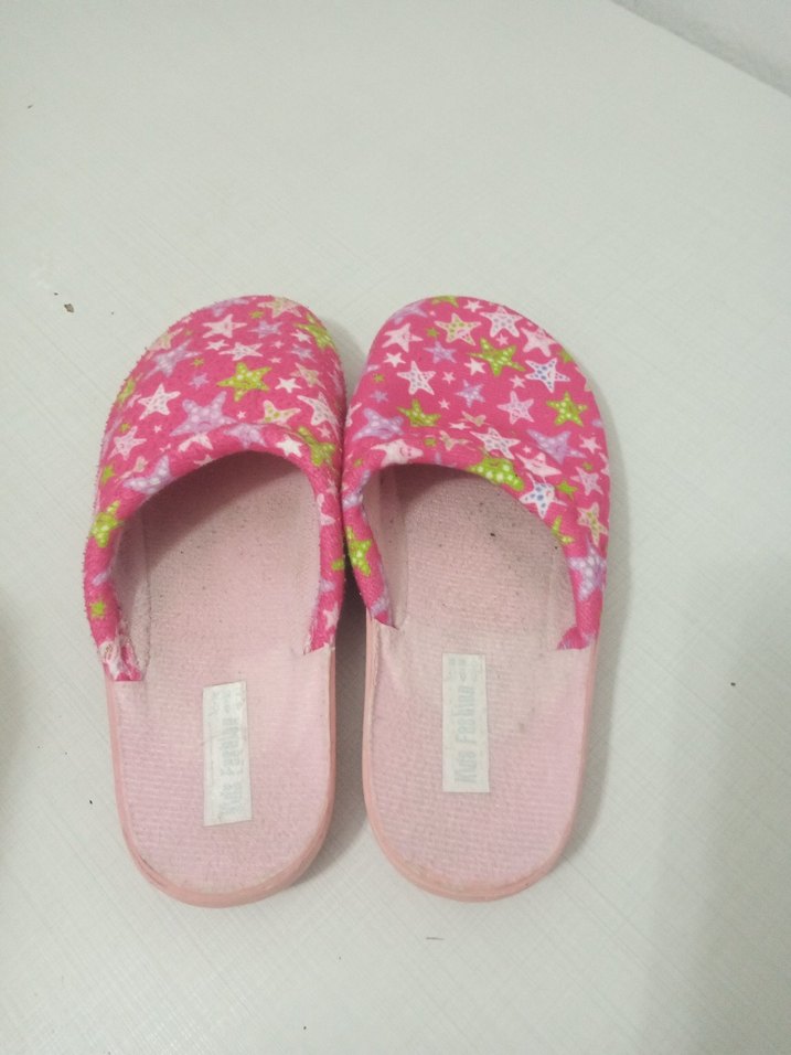 Renkli Yıldız Desenli Kız Terliği Velcro - Görsel 2