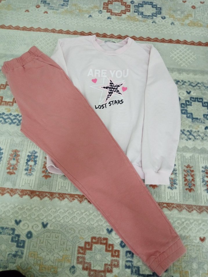 Pembe Kız Eşofman Takımı, Pamuk, Baskılı - Görsel 5