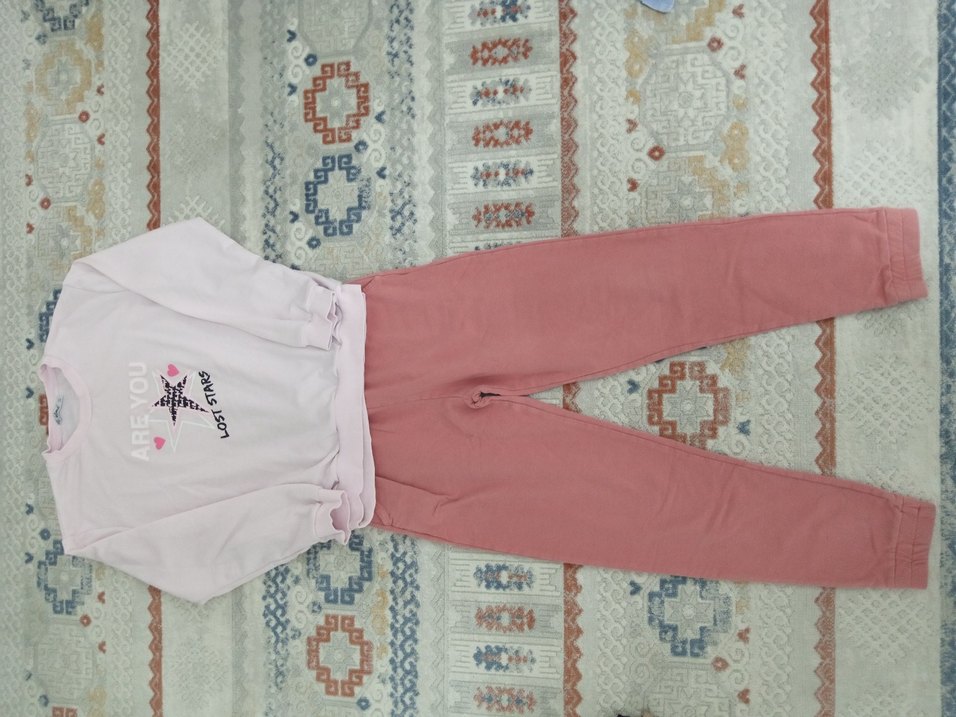Pembe Kız Eşofman Takımı, Pamuk, Baskılı - Görsel 2