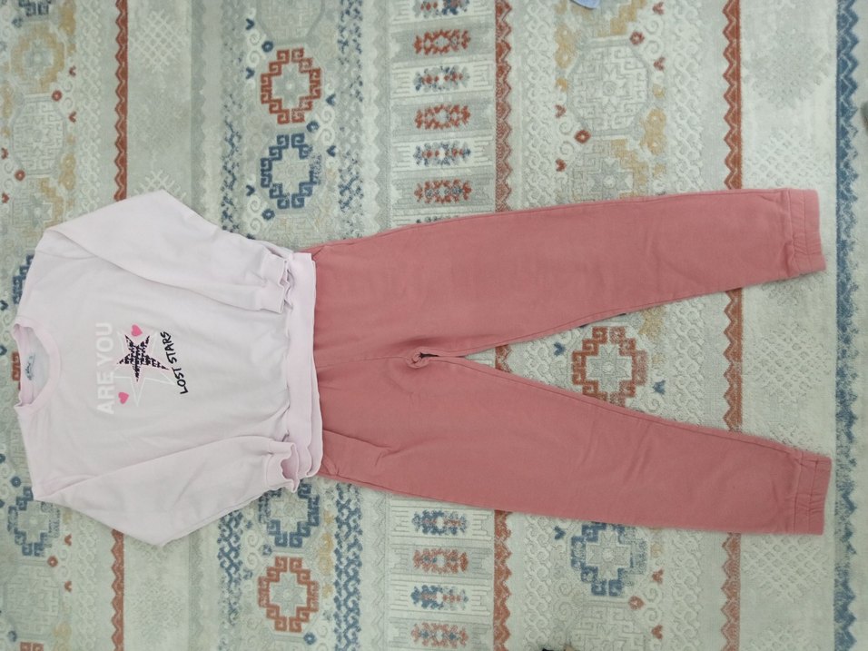 Pembe Kız Eşofman Takımı, Pamuk, Baskılı - Görsel 3