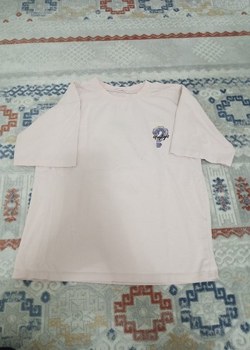 çocuk Beyaz Pamuklu Kısa Kollu Tişört - Görsel 2