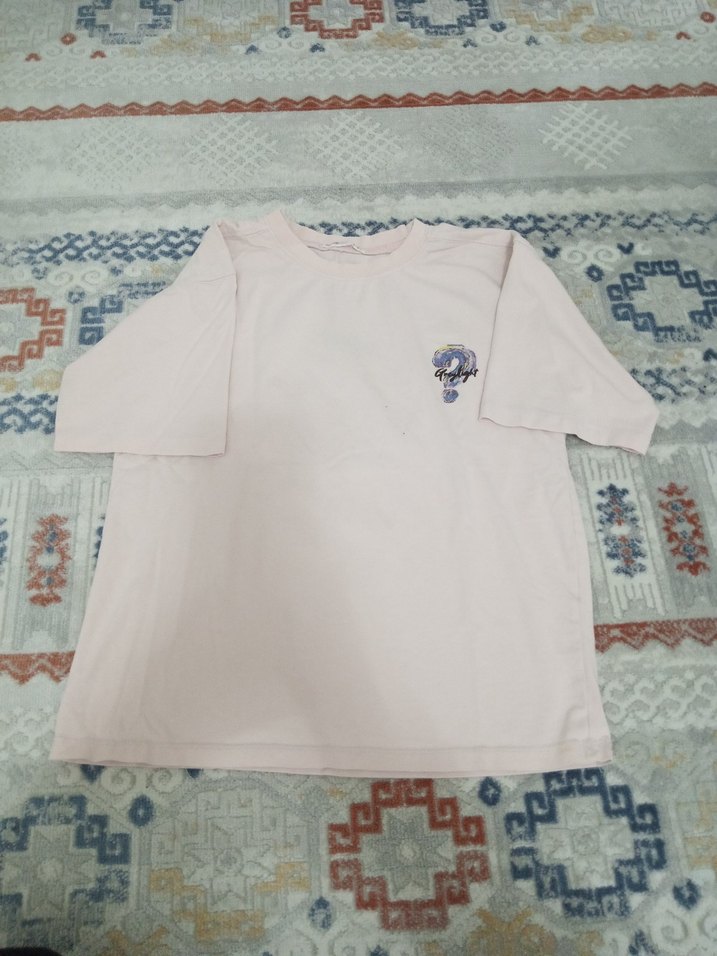 çocuk Beyaz Pamuklu Kısa Kollu Tişört - Görsel 2