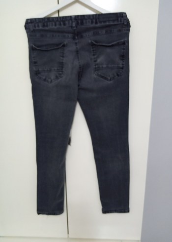 Gri Rahat Kesim Erkek Denim Pantolon - Görsel 4