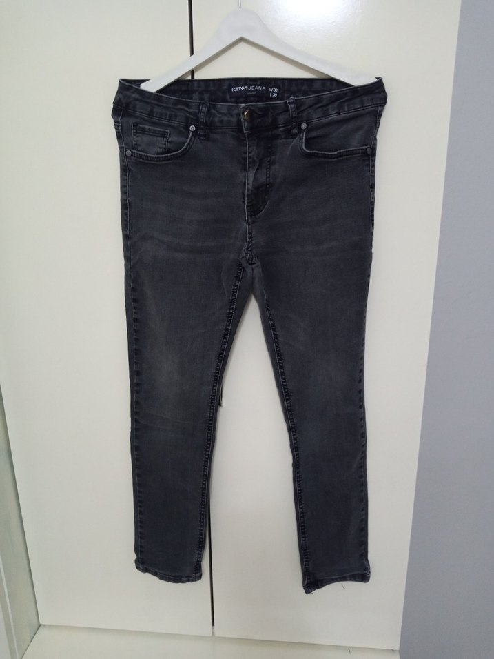 Gri Rahat Kesim Erkek Denim Pantolon - Görsel 5