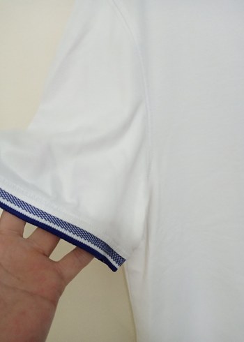 Düğmeli Beyaz Kısa Kollu Erkek Polo Tişört - Görsel 3