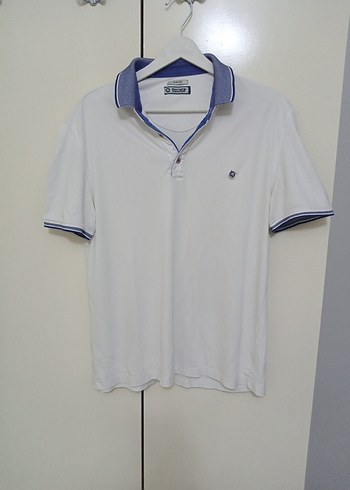 Düğmeli Beyaz Kısa Kollu Erkek Polo Tişört - Görsel 4