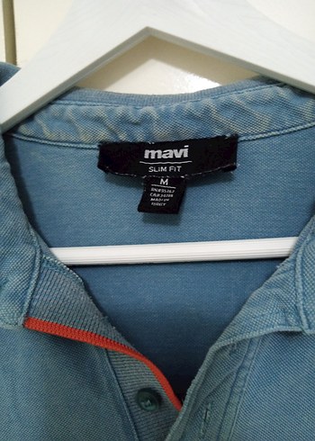 Düğmeli Kısa Kollu Denim Polo Tişört - Görsel 2